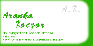 aranka koczor business card